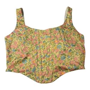 Floral Print Women's Corset Top Sz L
